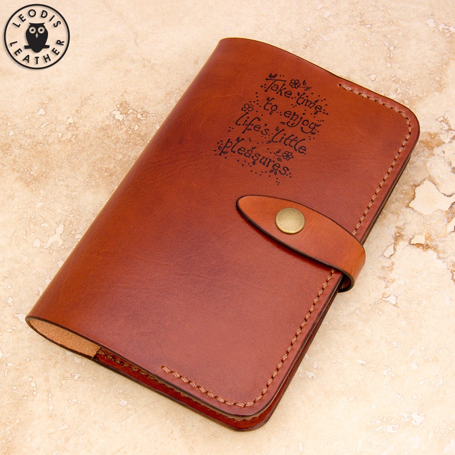 Leather Moleskine Cover 9x14cm Notebook Light Brown