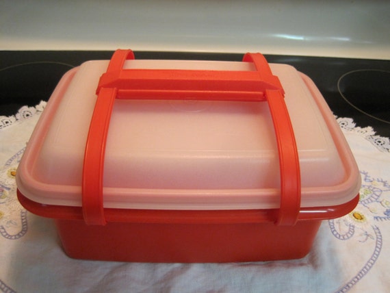 Tupperware Vintage Red Lunch Box 1970s