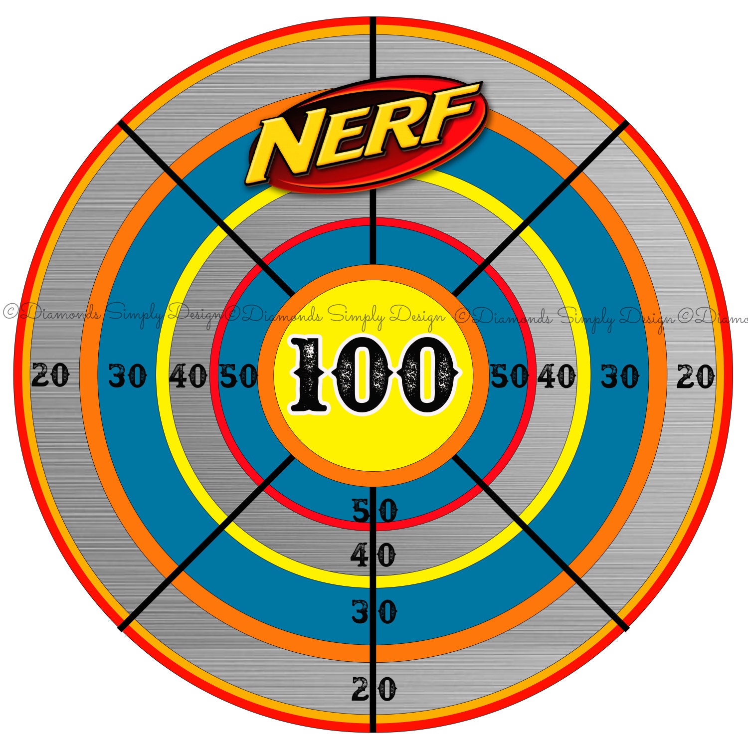 Nerf Bullseye Poster by DiamondSimpleDesigns on Etsy