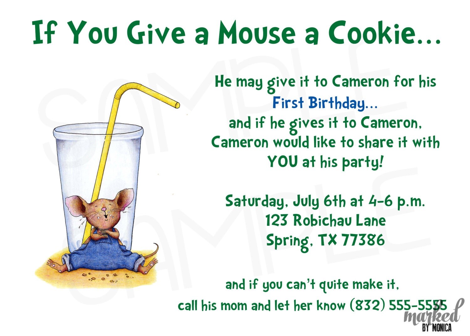 If You Give a Mouse a Cookie Custom You Print Digital