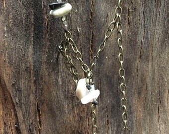 brass and stone lariat