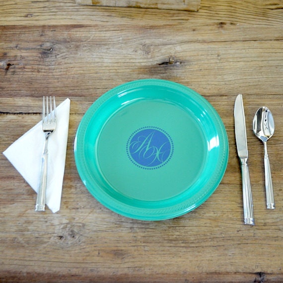 Custom Plastic Party Plates Personalized Wedding Plates