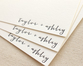 letterpress couples modern personalized stationery set of 50 or more custom flat note cards - Personalized Flat Note Cards letterpress couples modern personalized stationery set of 50 or more custom flat note cards - Personalized Flat Note Cards