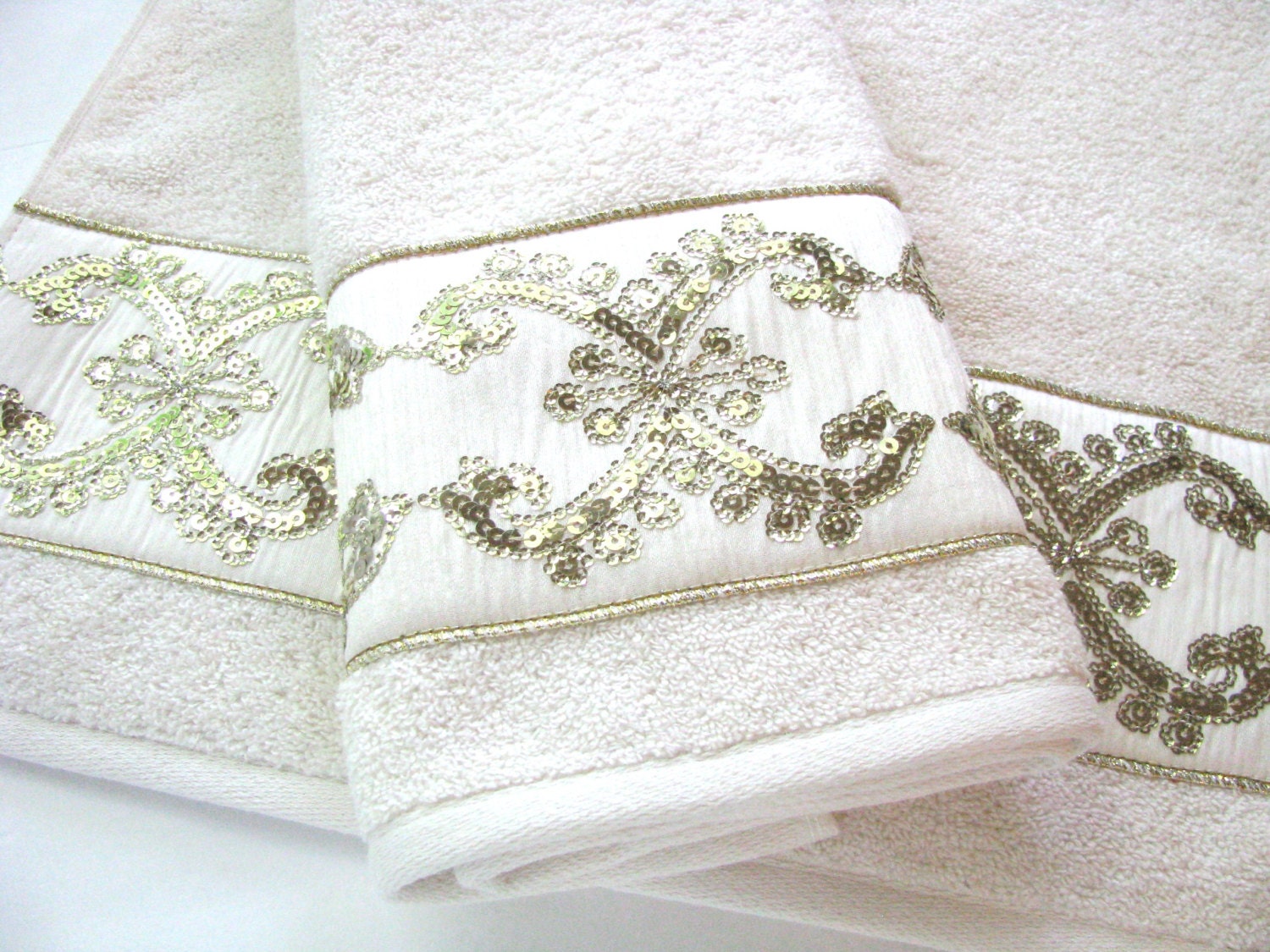 Sequence Ribbon Towel cream towel bath towels bathroom