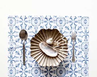 Mosaic Stone Washed Linen Placemat