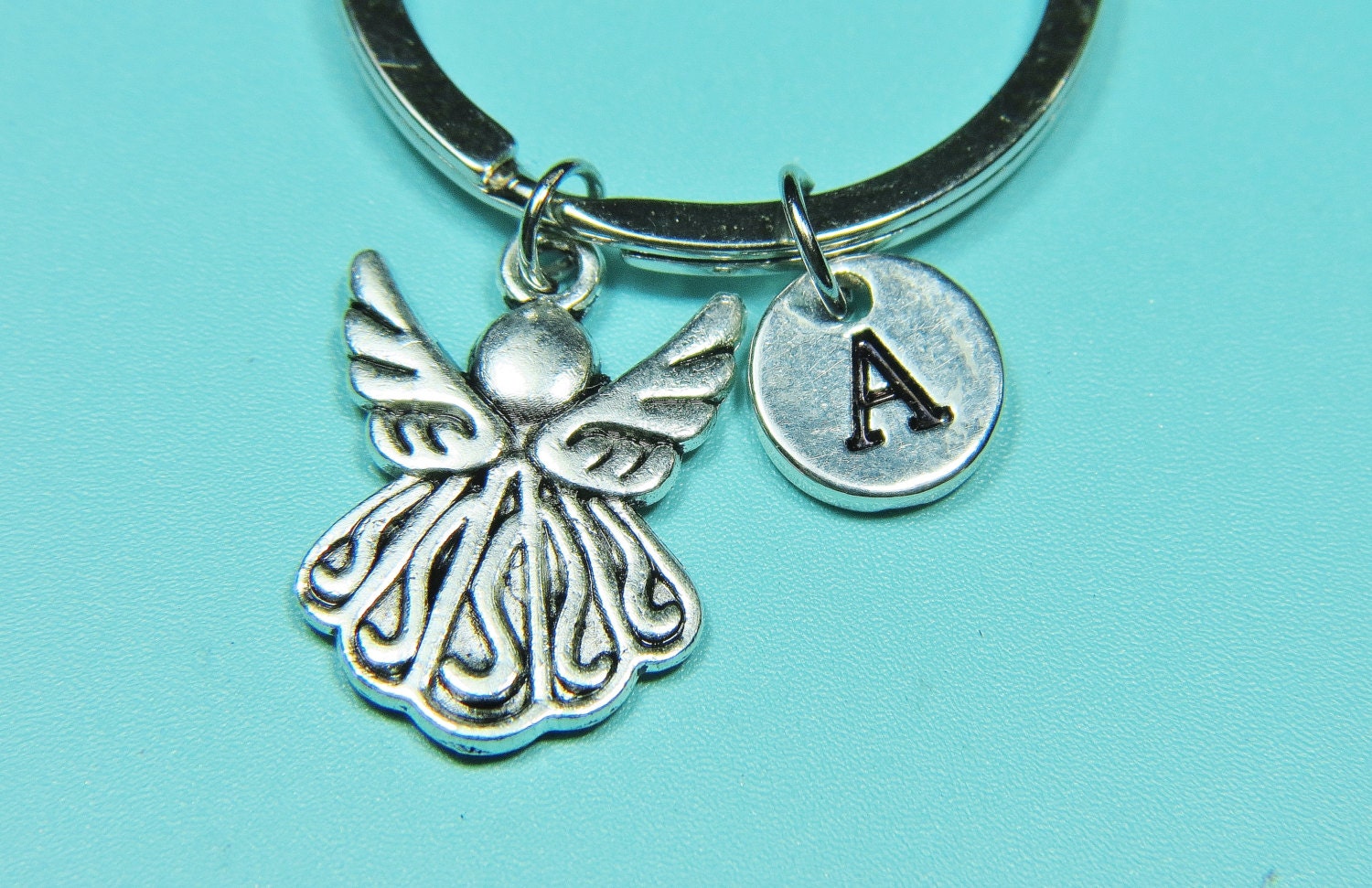 Personalized Angel Keychain Angel Key Ring Angel Charms Angel