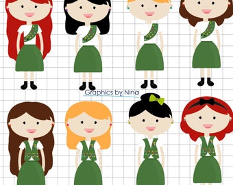 Clip Art Girl Scout Clipart girl scouts clip art etsy instant dowload clipart scrapbook for personal and commercial use