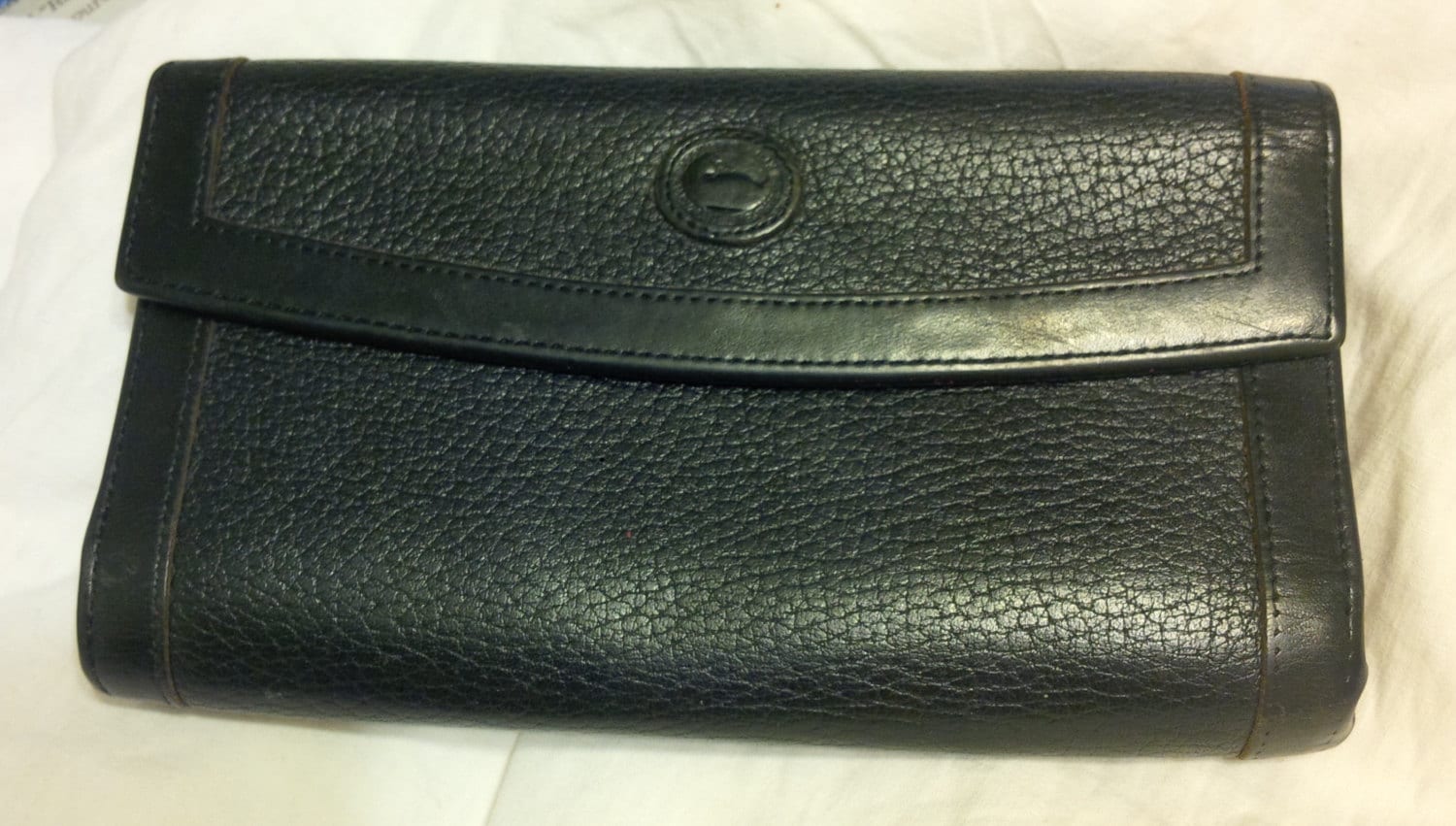 DOONEY & BOURKE Black Leather Checkbook Wallet Vintage
