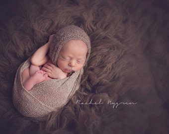 Newborn Boy Hat, Photography Prop Hat, Fuzzy Photo Hat, Newborn Photo Prop Bonnet, Newborn Girl Photo Prop, Newborn Photography Prop Hat