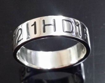 Harley Davidson inspired. Thick Sterling Silver completely custom Harley Davidson VIN designed ring made with your motorcycle's unique VIN..