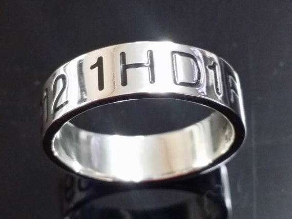 Harley Davidson inspired. Thick Sterling Silver completely custom Harley Davidson VIN designed ring made with your motorcycle's unique VIN..