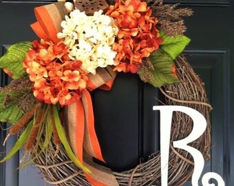 Hydrangea Wreath - Fall Wreath - Autumn Decoration - Fall Decoration - Front Door Wreath - Gift Ideas - Wreath for Fall - Housewarming