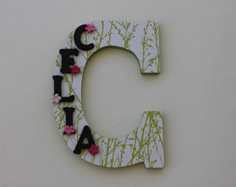 Wood Letter Wall Decor For 9 Personalized Garden Floral Theme