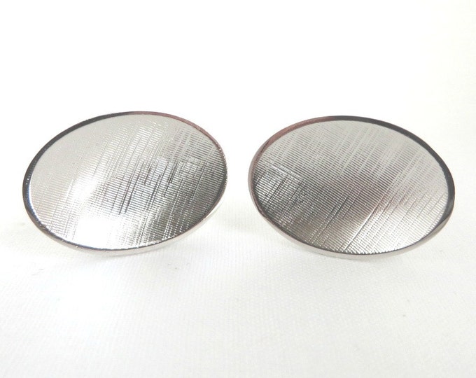 Anson Silver Tone Cufflinks, Vintage Men's Cuff Links, Formal Wear, Men's Suit Accessory