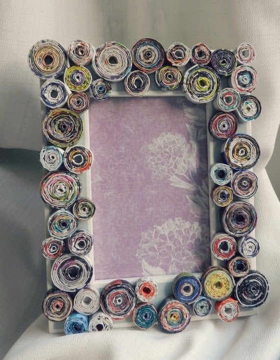 Recycled Magazine Picture Frame Upcycled Paper 4x6 Frame