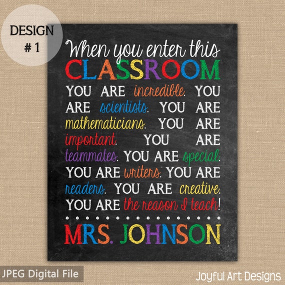 When You Enter This Classroom You Are PRINTABLE. Chalkboard