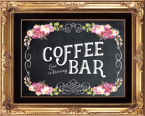 printable coffee bar sign wedding coffee bar by OurFriendsEclectic