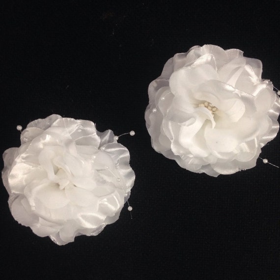 Set of two white flower clip 3.5 / bridesmaids hair