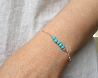 Sterling Silver turquoise bracelet, Turquoise bracelet, Silver bracelet, Gemstone bracelet, December birthstone bracelet, Gifts