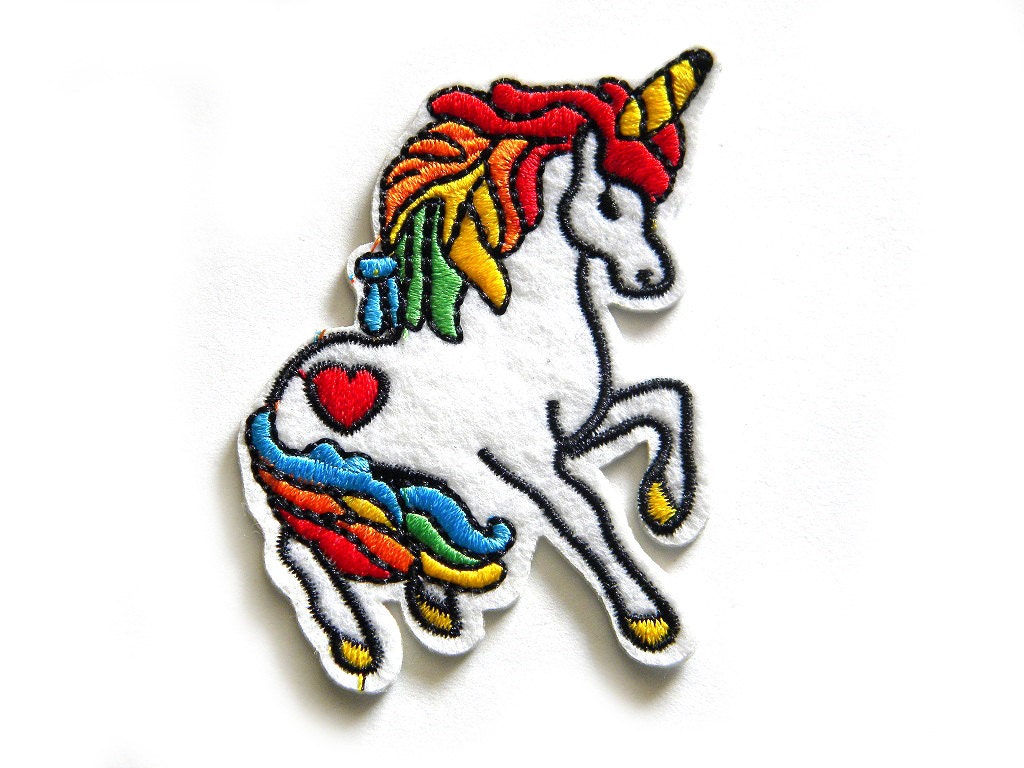 Embroidered Unicorn Patch Iron or Sew On Applique 3