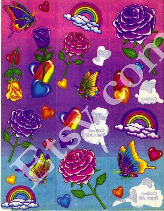 Vintage LISA FRANK 1989 4 Designs S121 Junk Food 