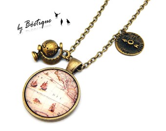 Necklace - Map - Bronze / 25mm