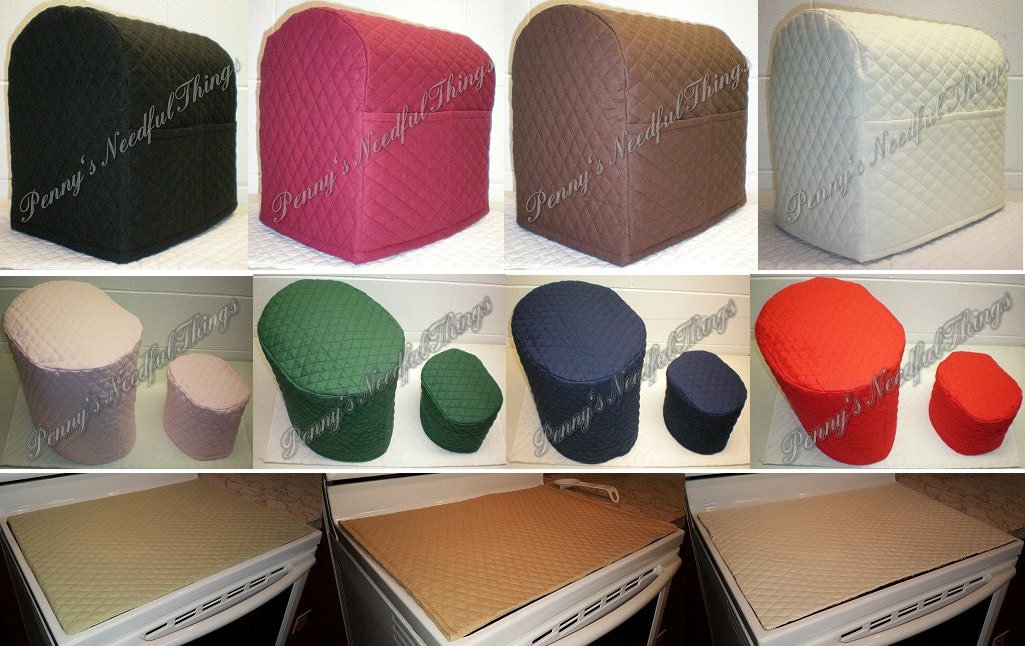 Custom Solid Color Quilted Matching Appliance Cover Set 11