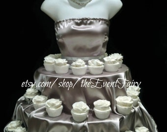 SILVER Couture Cupcake Stand for weddings, showers, birthday parties