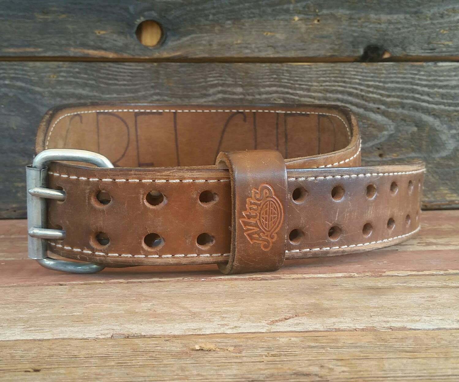 Atlus Weight Lifting Belt Vintage Leather Belt Weight