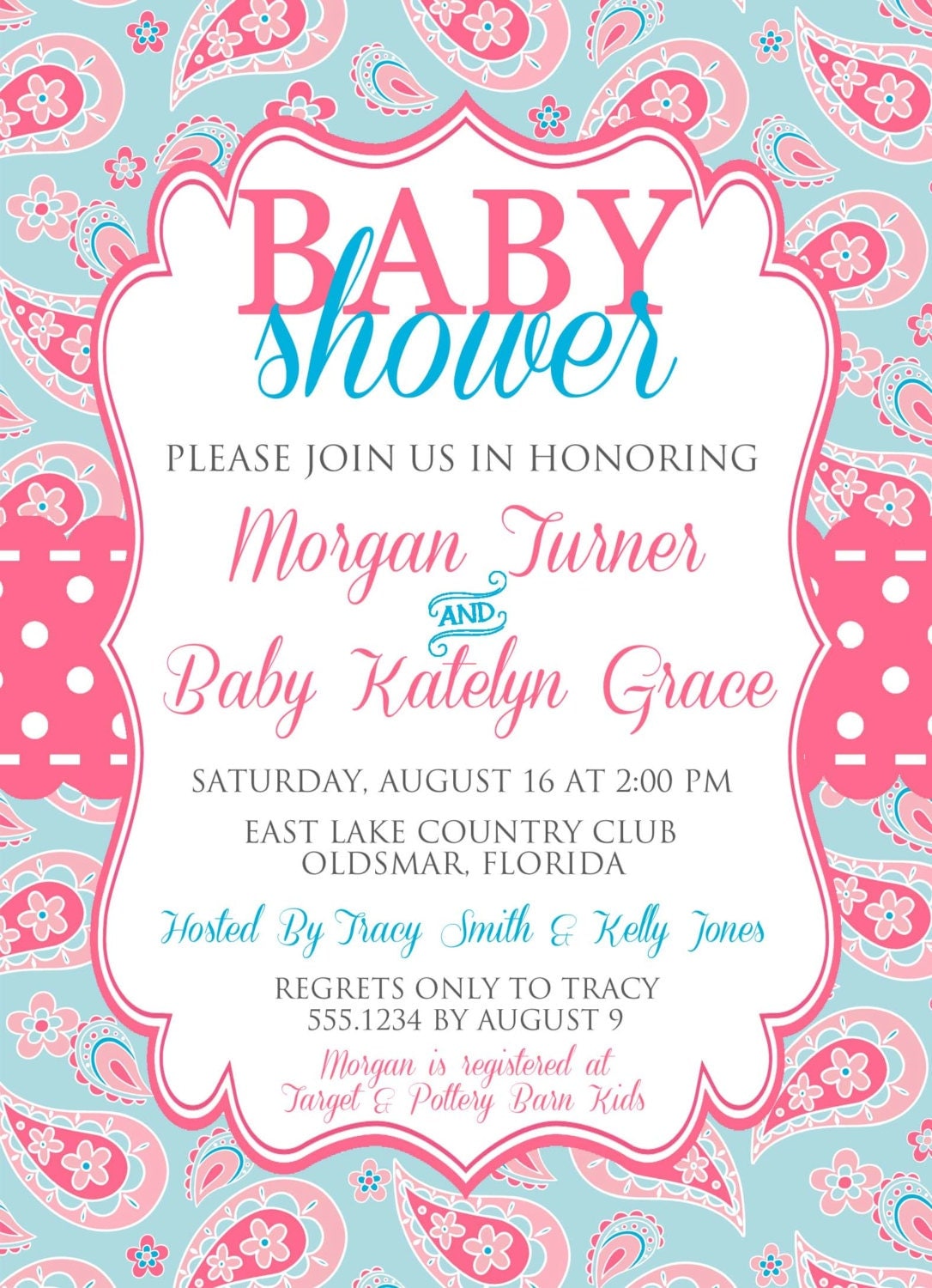 Pink And Blue Baby Shower Invitations 6