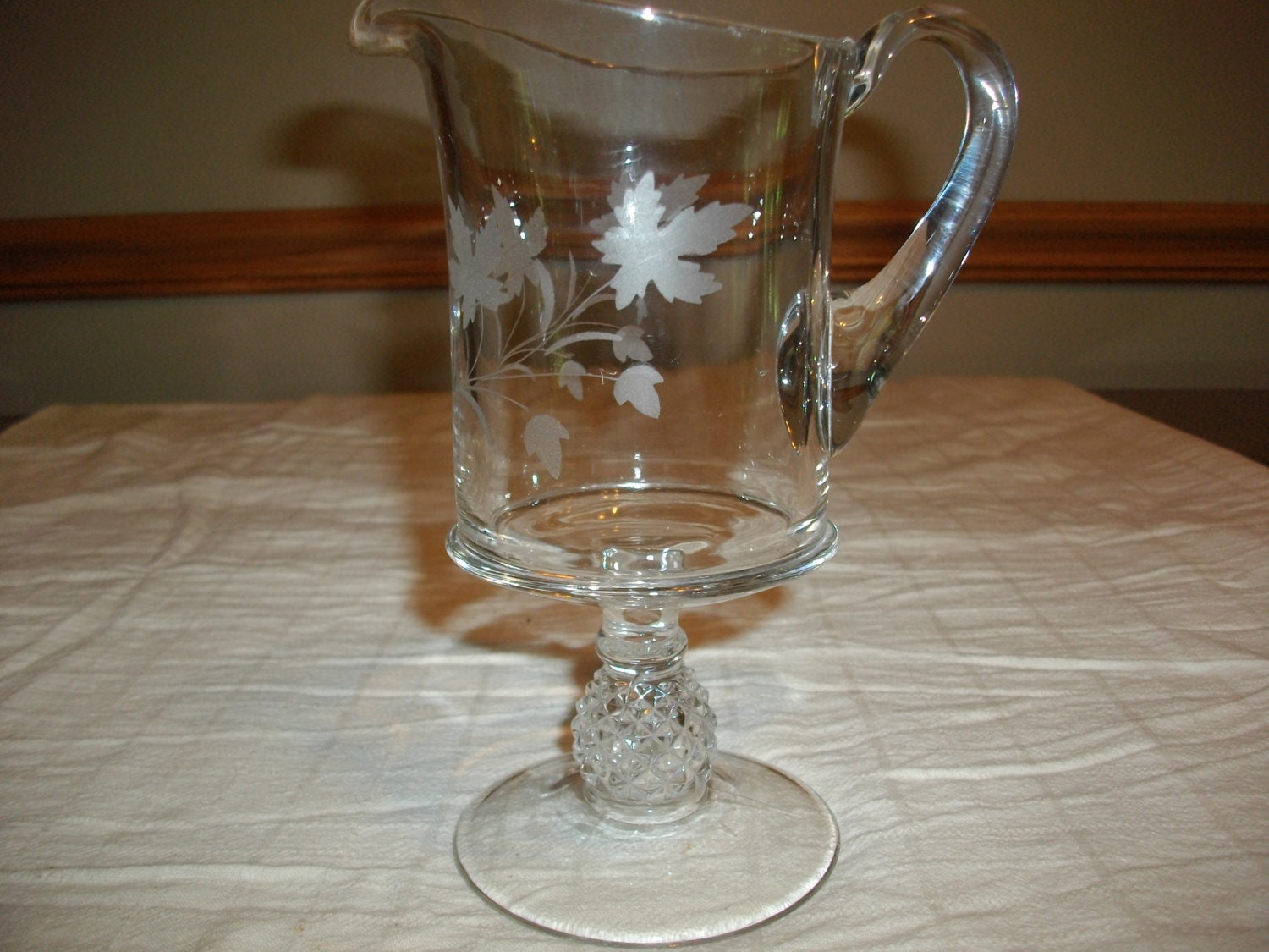 Vintage Leaf Glass Gravy Boat Haute Juice