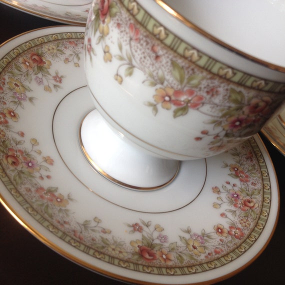 Items similar to Noritake Ireland Morning Jewel Tea Cup and Saucer Set on Etsy
