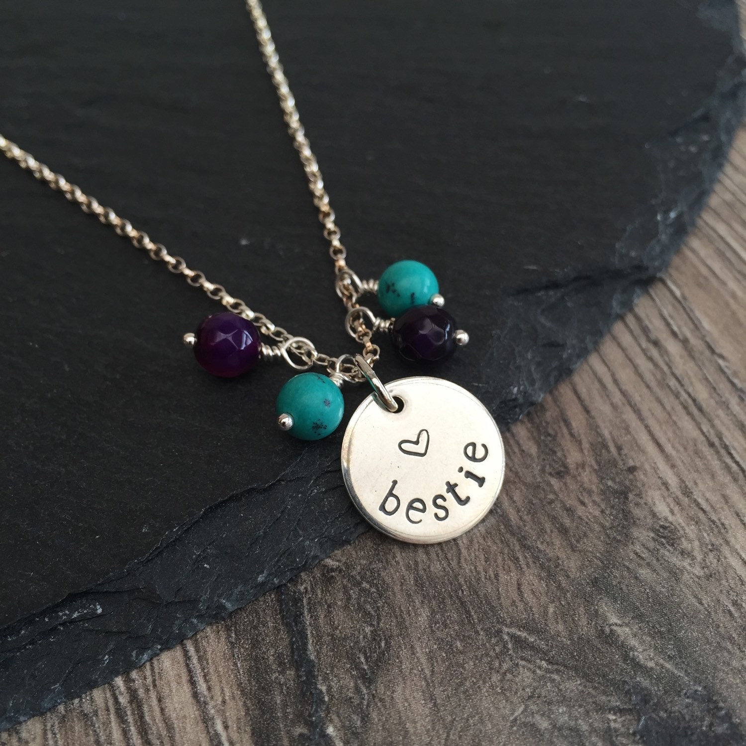 Bestie Necklace best friend necklace in sterling silver