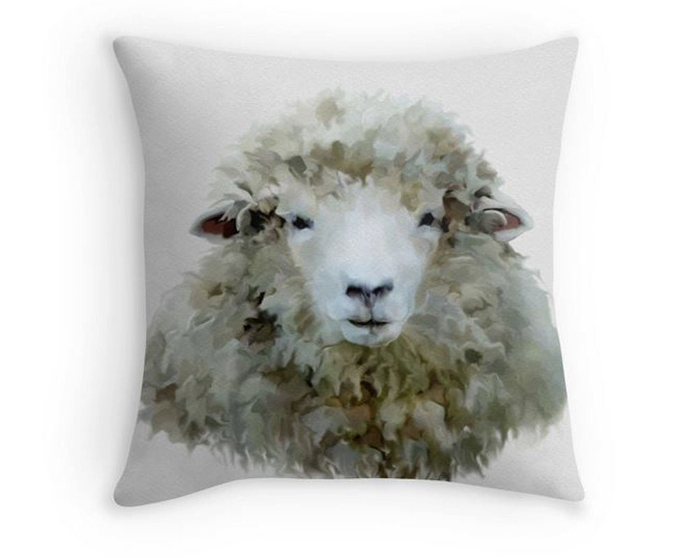 Sheep Throw Pillow Farm Yard Decor Country Garden Scatter