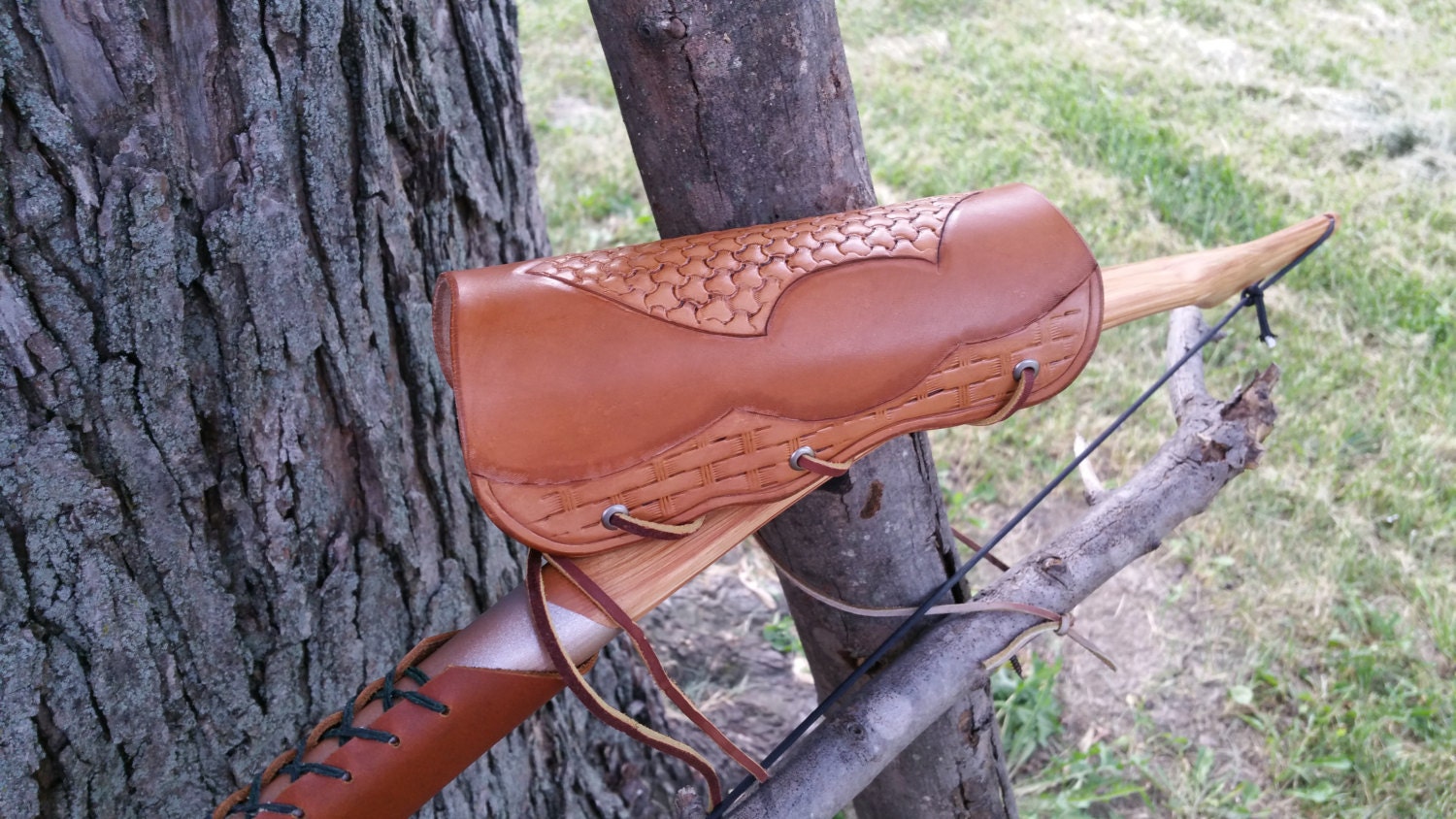 Tooled Leather Archery Arm Guard / Bracer One Size Fits All
