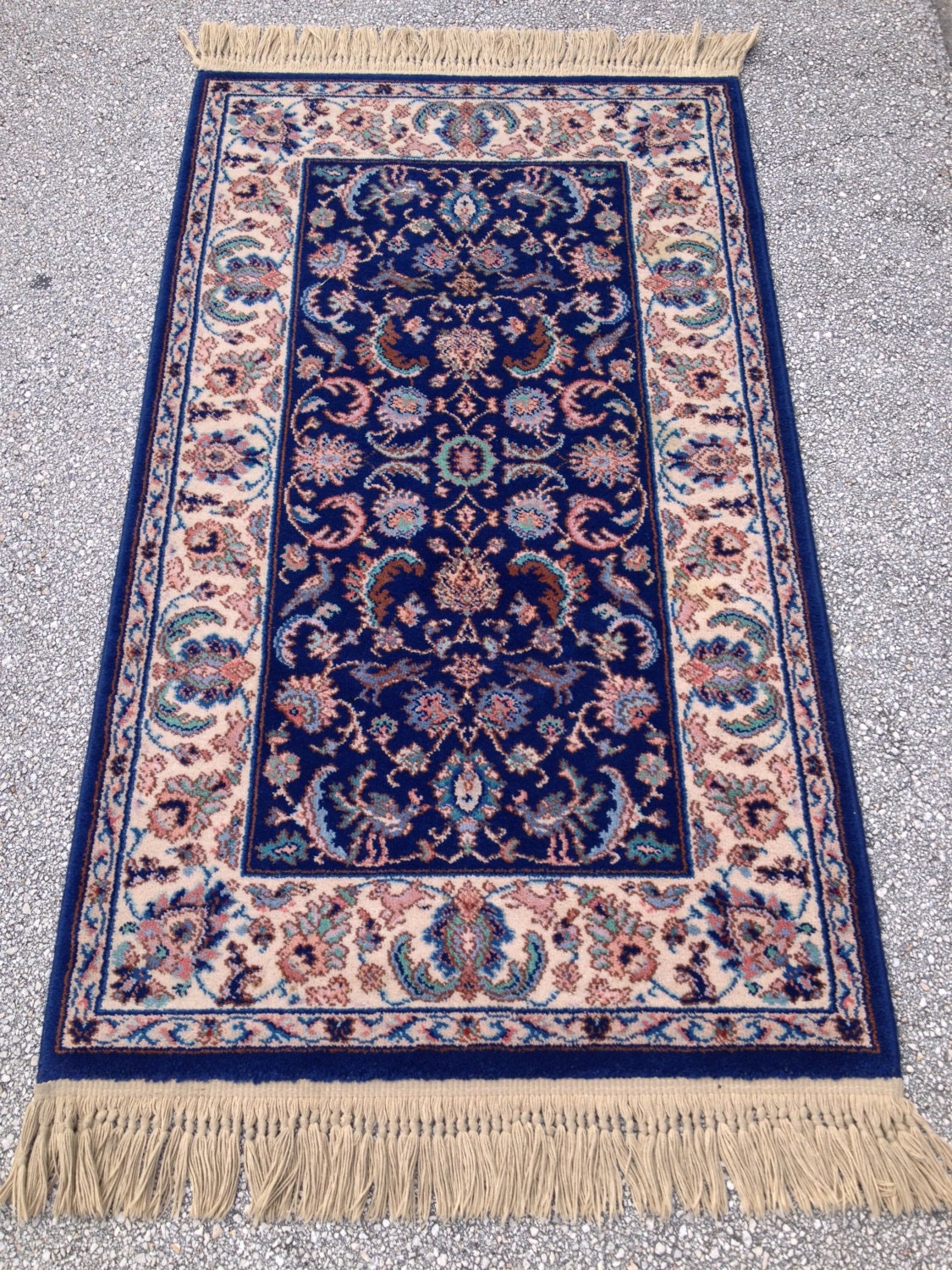 3x5 Rug Karastan Rug 747 Indigo Tabriz Gorgeous Blue /Ivory