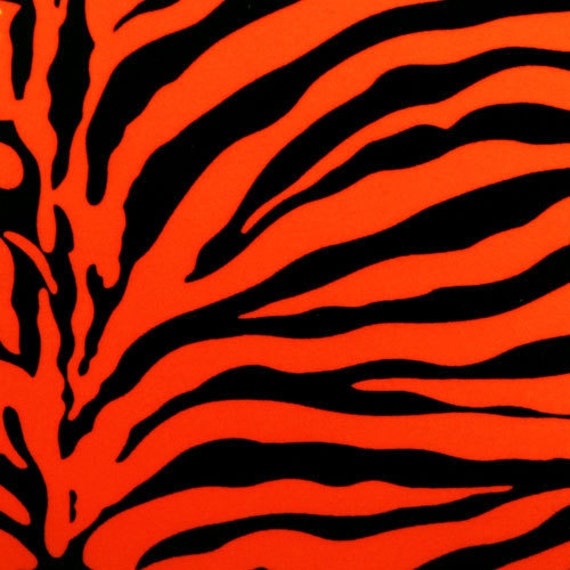 Stretch Fabric Neon Orange Zebra Print Animal Print Fabric