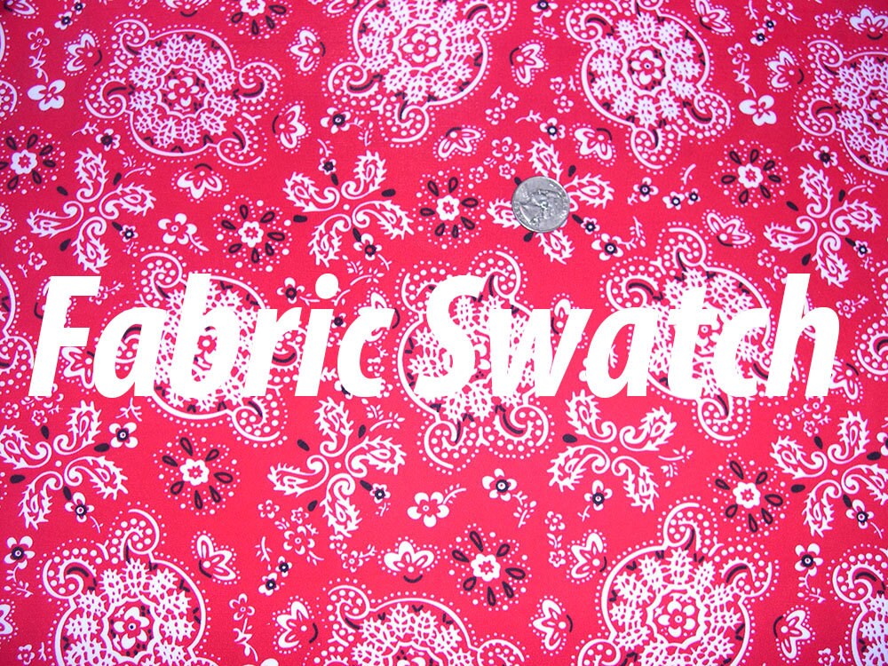 Bandana Print Fabric Red Four way Stretch Spandex Fabric Item