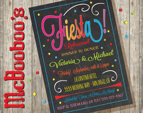 Modern Mexican Rehearsal Dinner Invitations 5