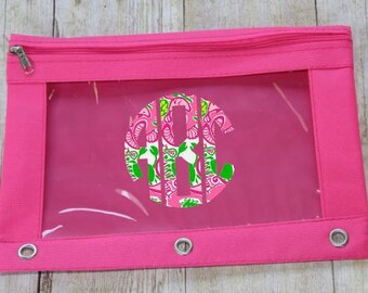 Lilly Pulitzer Monogrammed Pencil Pouch Lilly Pulitzer Decal Back to School Personalized School Supplies Monogrammed Pencil Pouch BTS Lily