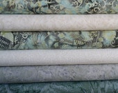 1/2 Yard Fabric Bundle of Hoffman Batiks.  6 Different Fabrics
