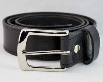 Personalized Men's Leather Belt. 1-1/4 Inch Wide. Includes Custom Imprinting, Black or Brown, Beautiful Supple Textured Leather MB7106