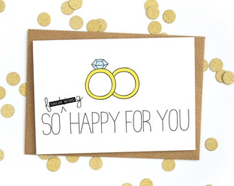 Funny wedding card, congratulations love card wedding, gift engagement marriage greetings card best friend card newly weds married