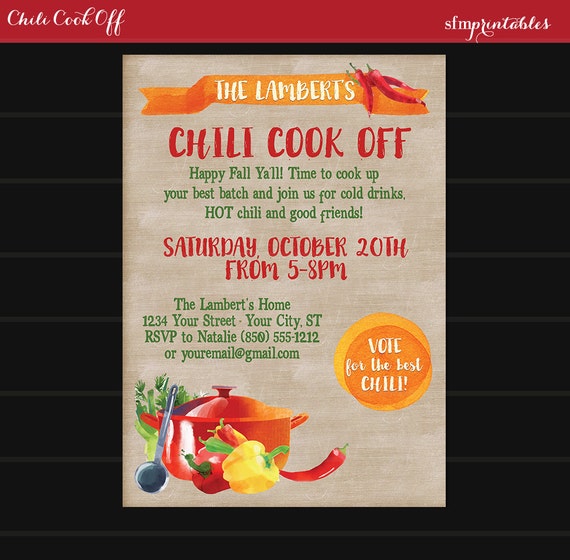 Chili Cook Off Invitation Announcement 9