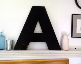 Individual Wood Block letters.San Serif font letter.shabby chic 12in letters,antiqued letter,aged letters,wooden letters,shabby chic letters