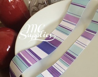 Purple grosgrain ribbon,striped ribbon,craft ribbon,colorful ribbon,fabric ribbon,ribbon by the yard,ribbon for bows,embellish ribbon,120