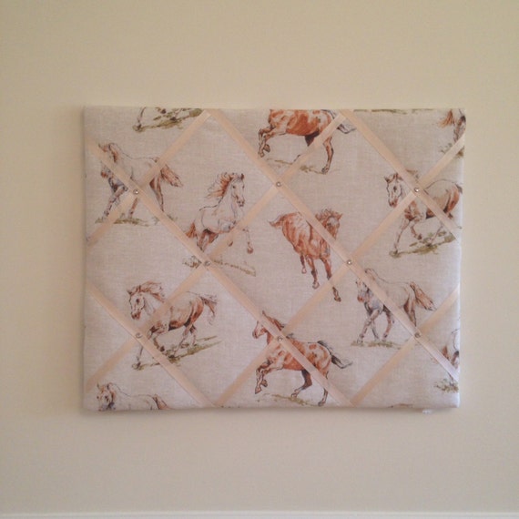 Fabric Message Padded Board. Horses. Notice Board 3 sizes