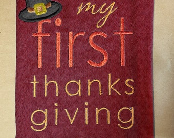 My First Thanksgiving Embroidery Design