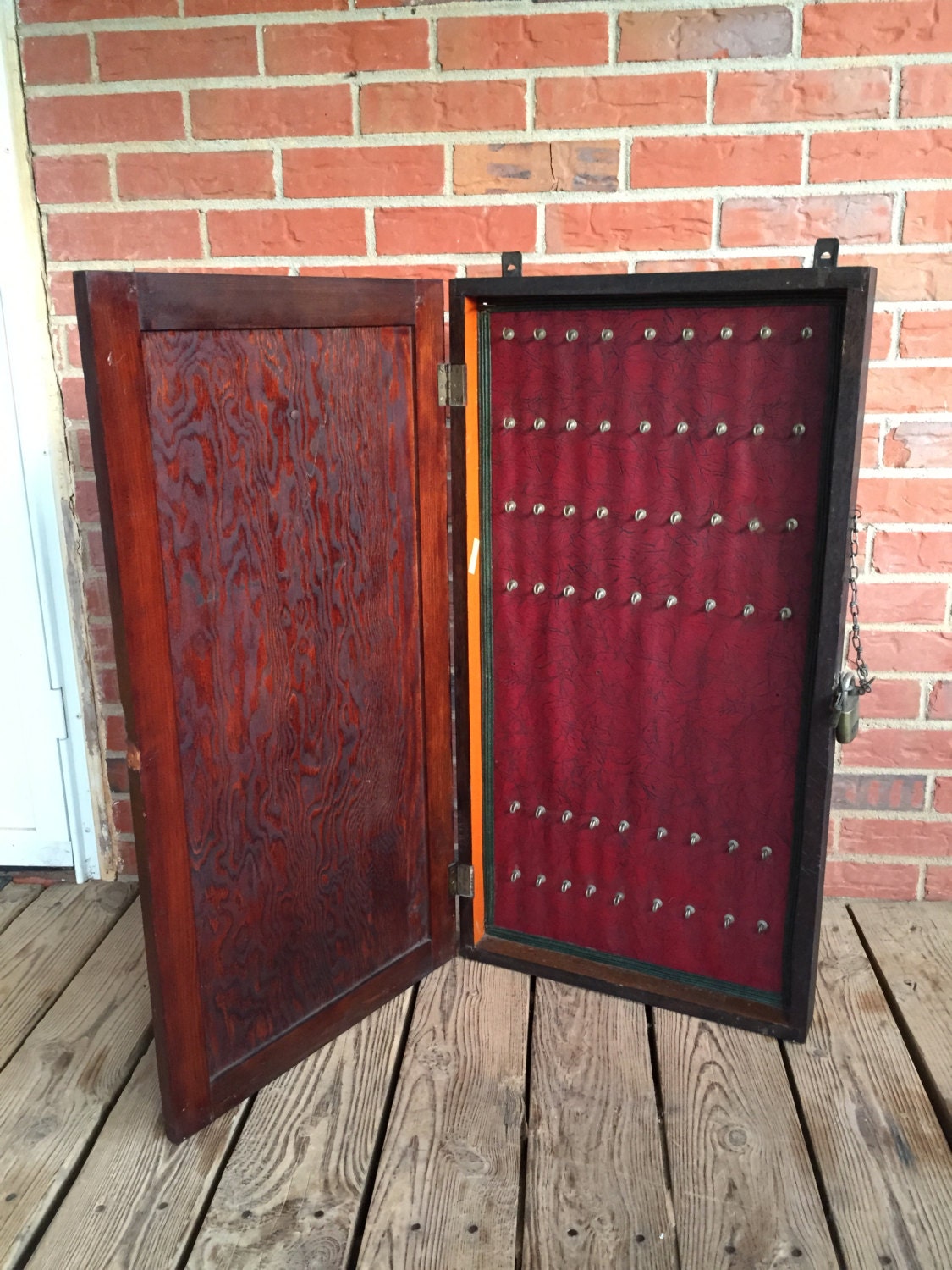 Vintage Key Storage Wooden Box Hotel Hook Key Rack by GretasPlace