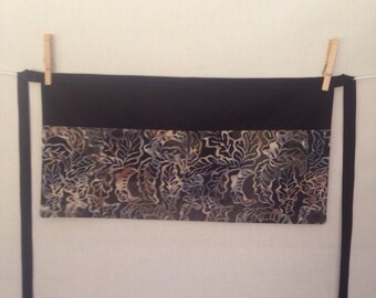 Black batik Waitress apron, vendor apron, craft apron, half apron